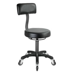 SALON FIRST Stool - with back - black
